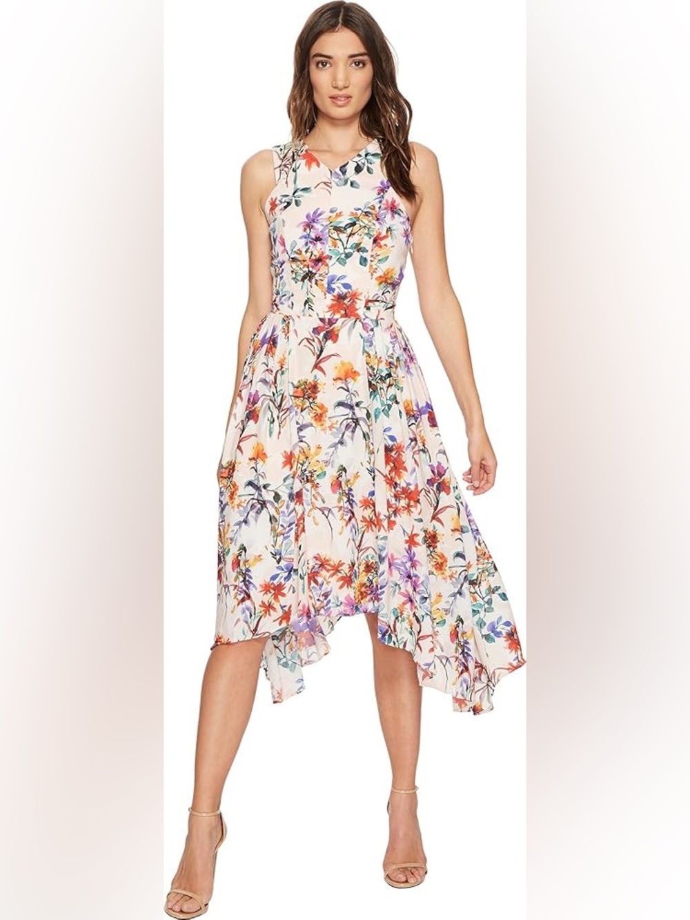 Adelyn Rae Size L Vanessa Woven Floral Printed Fit & Flare Dress